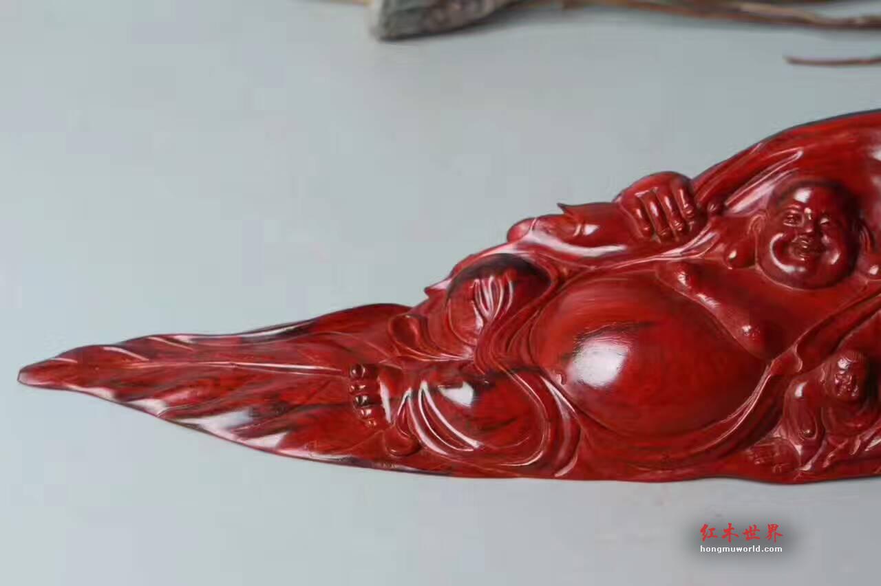 小叶紫檀《车摆佛》精工雕刻油性好背部纯天然-1