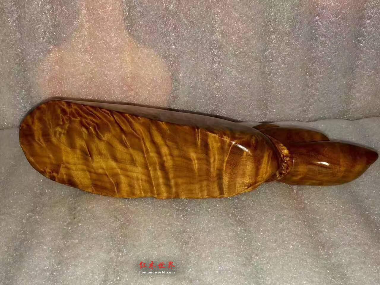 小叶桢楠手把件《钱袋》水波通透代代有钱-4