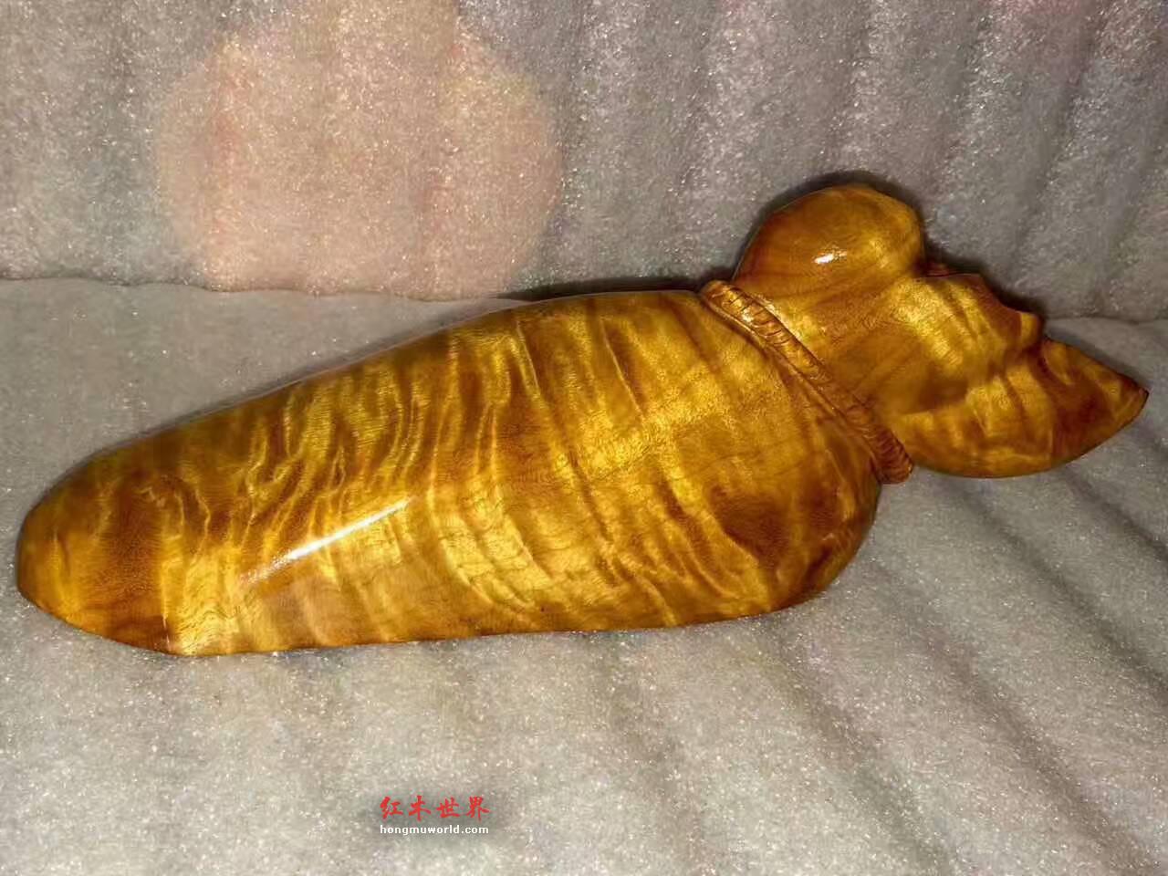 小叶桢楠手把件《钱袋》水波通透代代有钱-3