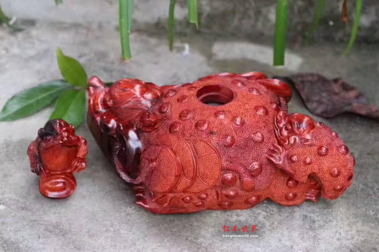 小紫叶檀《招财进宝》壶 工艺造型栩栩如生-8