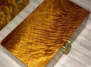 小叶桢楠珠宝盒一对 闪电水波龙胆纹灵动通透纯手工
