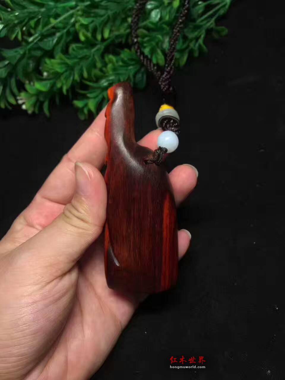 小叶紫檀把件《寿星公》雕刻逼真小巧玲珑适合把玩-5
