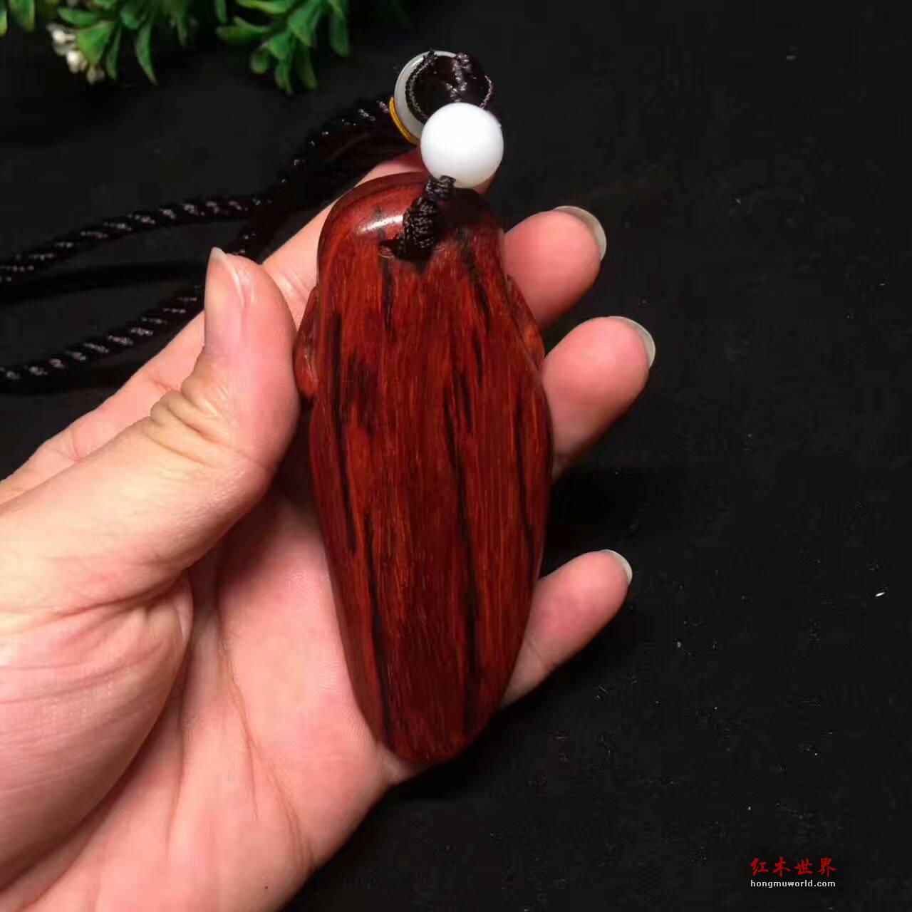 小叶紫檀把件吊坠《弥勒佛》笑脸相迎治愈暖心-3