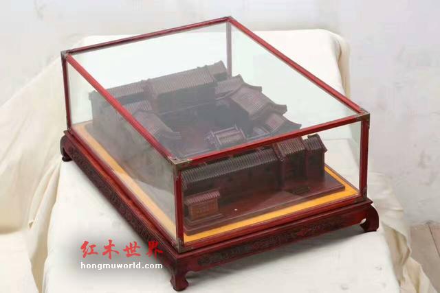 红木精品小件：红酸枝北京四合院建笳模型-1
