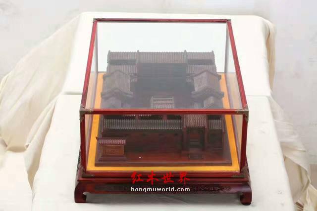 红木精品小件：红酸枝北京四合院建笳模型-5