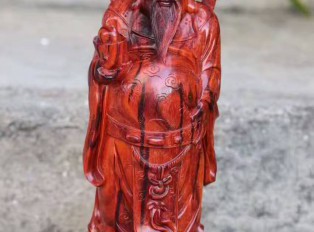 小叶紫檀摆件《财神》纯手工雕刻工艺精美料子油性好