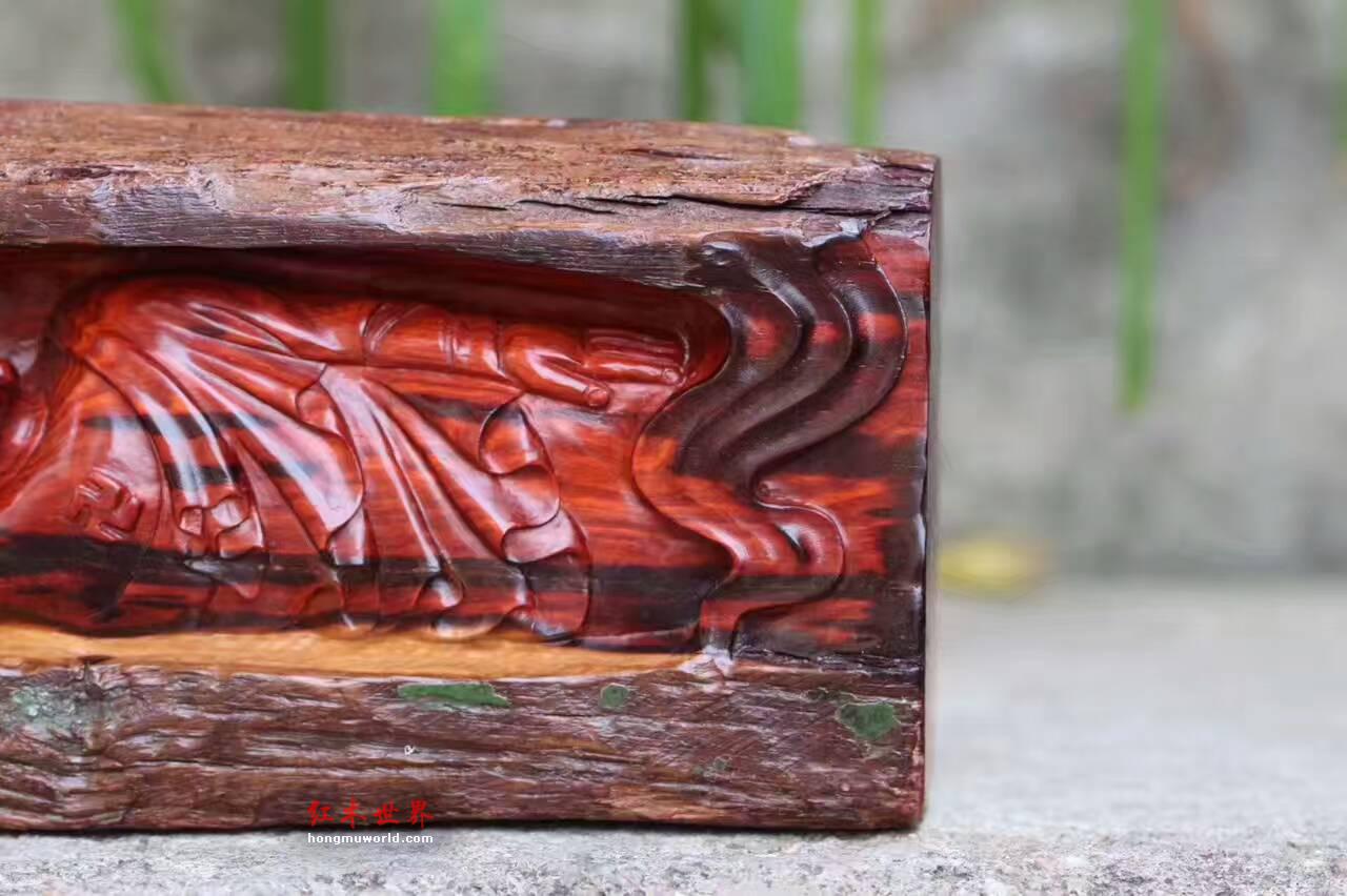 小叶紫檀摆件《卧佛》精选印度小叶紫檀拆房老料精工雕刻-2