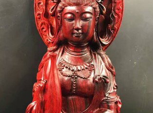 小叶紫檀佛像《观世音菩萨》印度小叶紫檀高密度金星泥料