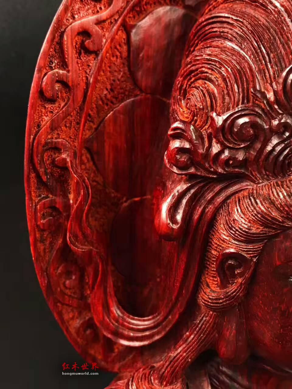 小叶紫檀佛像《观世音菩萨》印度小叶紫檀高密度金星泥料-7