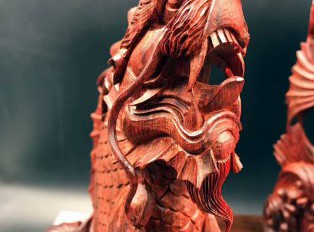 印度小叶紫檀摆件《独占鳌头》纯手工雕刻走轻刀