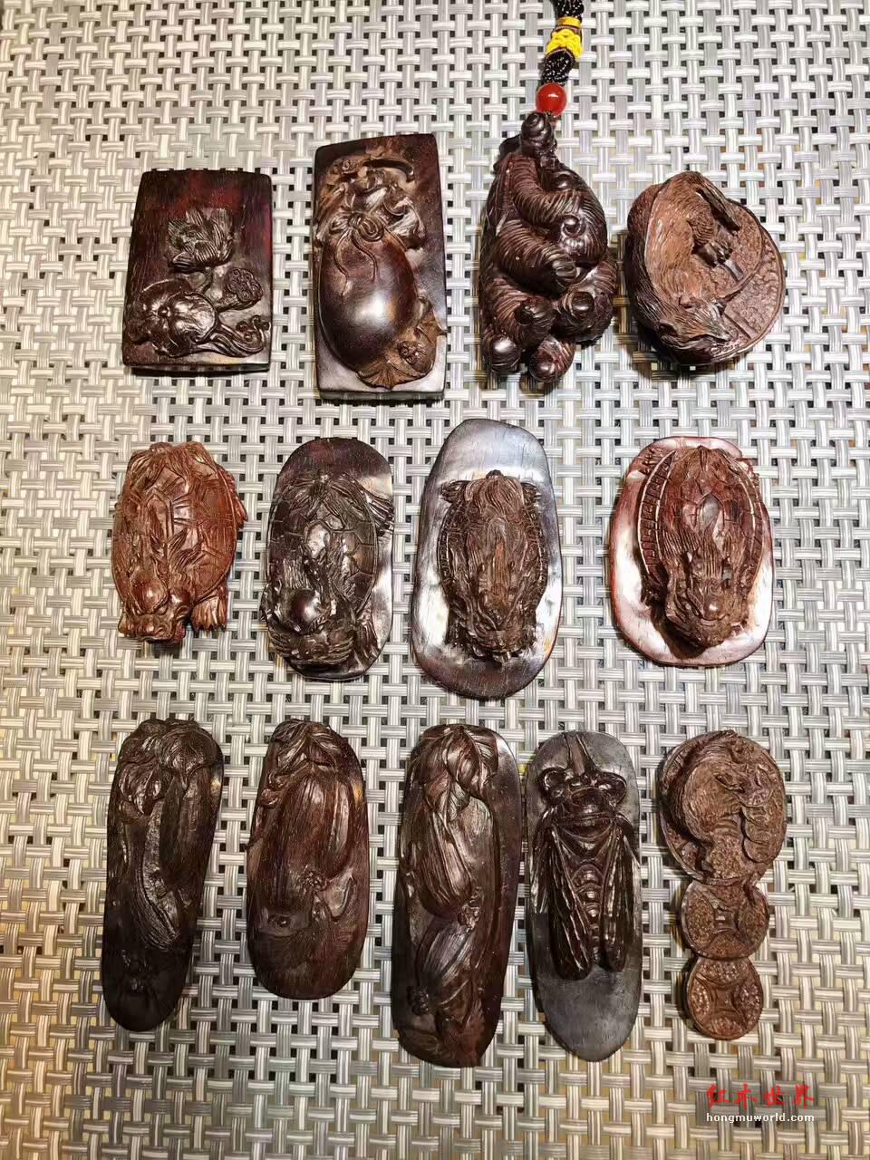 印度小叶紫檀手把件吊坠 多样造型-2