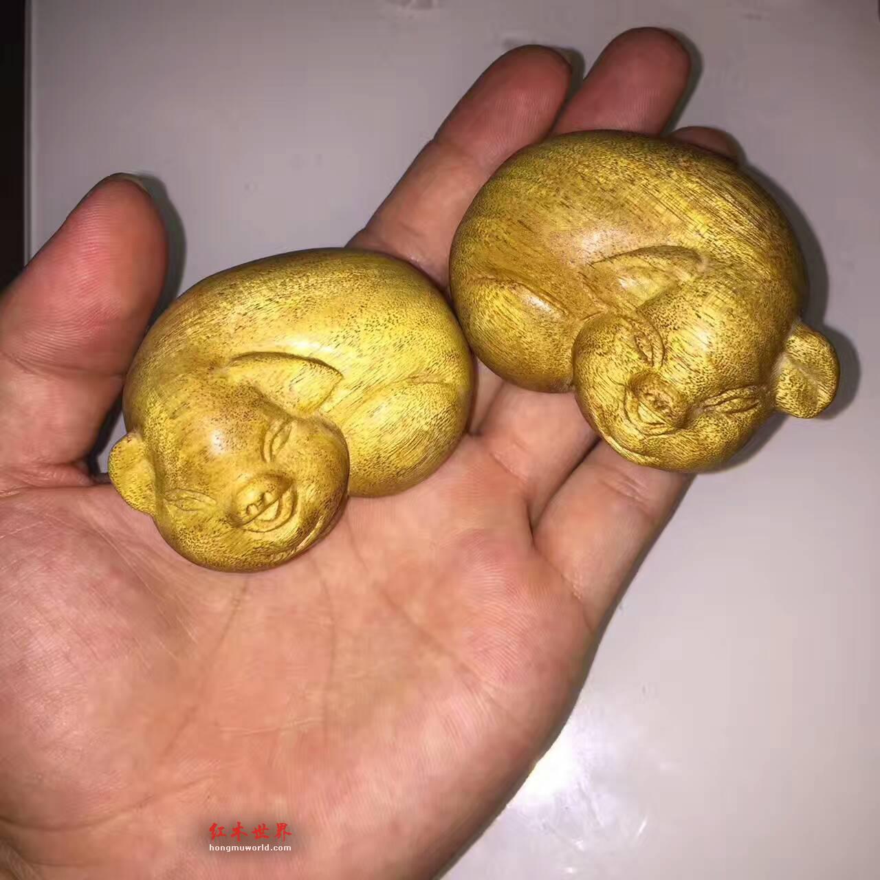 小叶桢楠精品工艺品小猪 枯木老料无漆无蜡-1