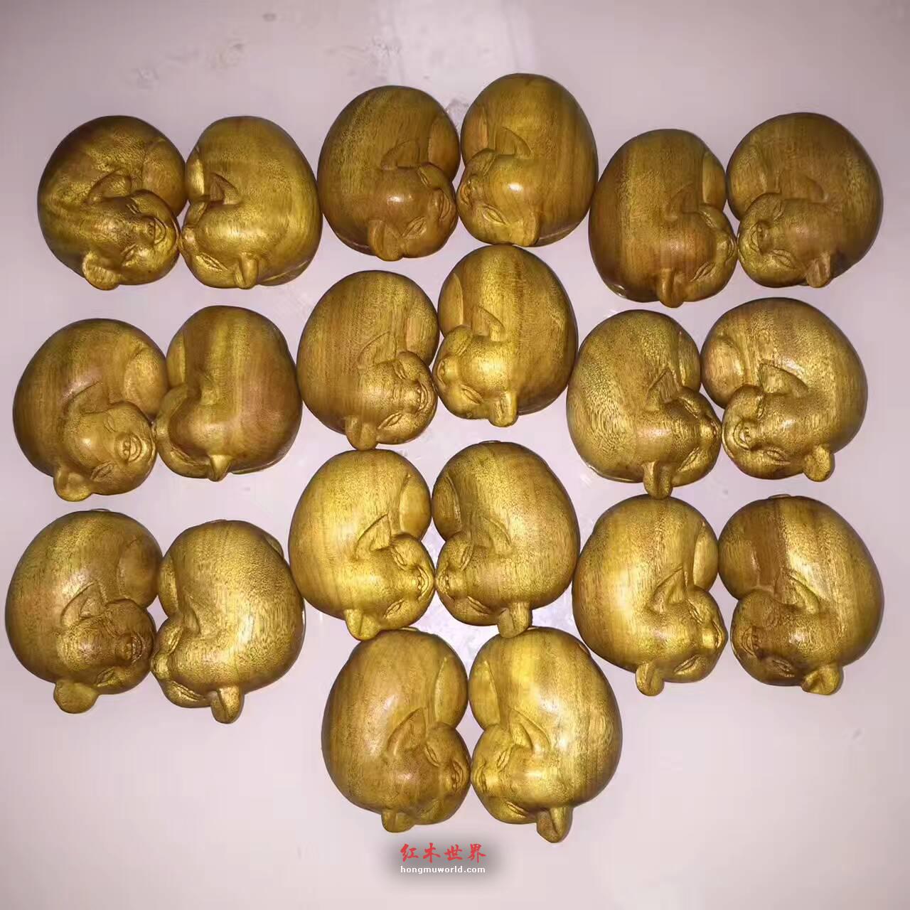 小叶桢楠精品工艺品小猪 枯木老料无漆无蜡-4