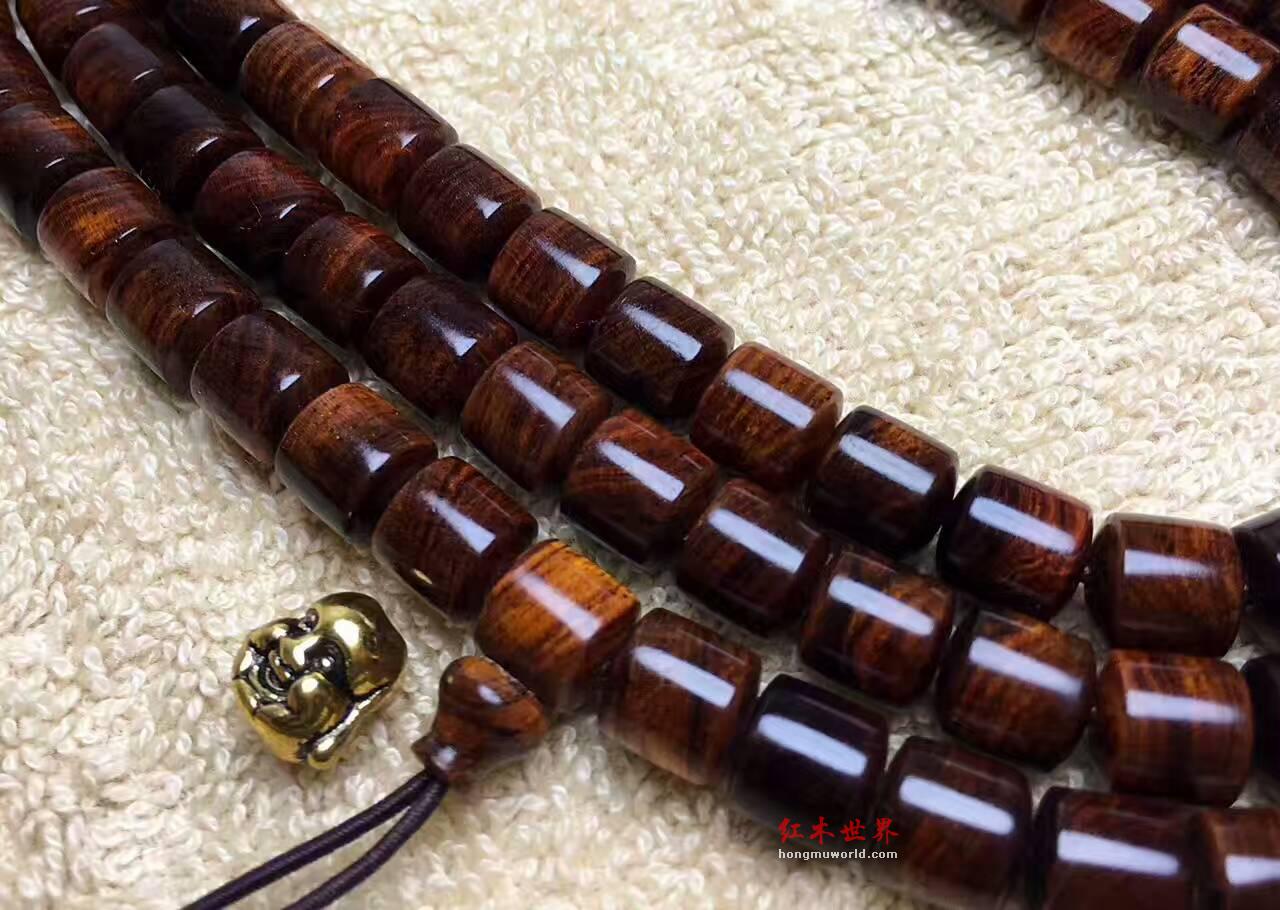 海黄8X8手串  咖啡底虎皮纹老料-5