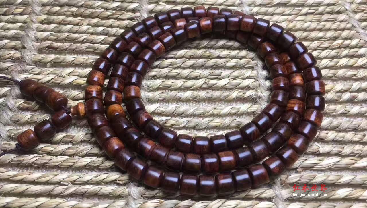 海南黄花梨8X8手串 油梨桶珠成色好-1