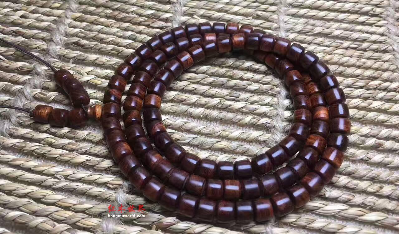 海南黄花梨8X8手串 油梨桶珠成色好-5