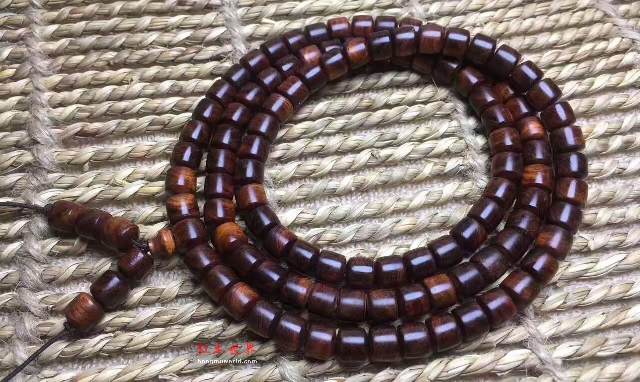 海南黄花梨8X8手串 油梨桶珠成色好-6