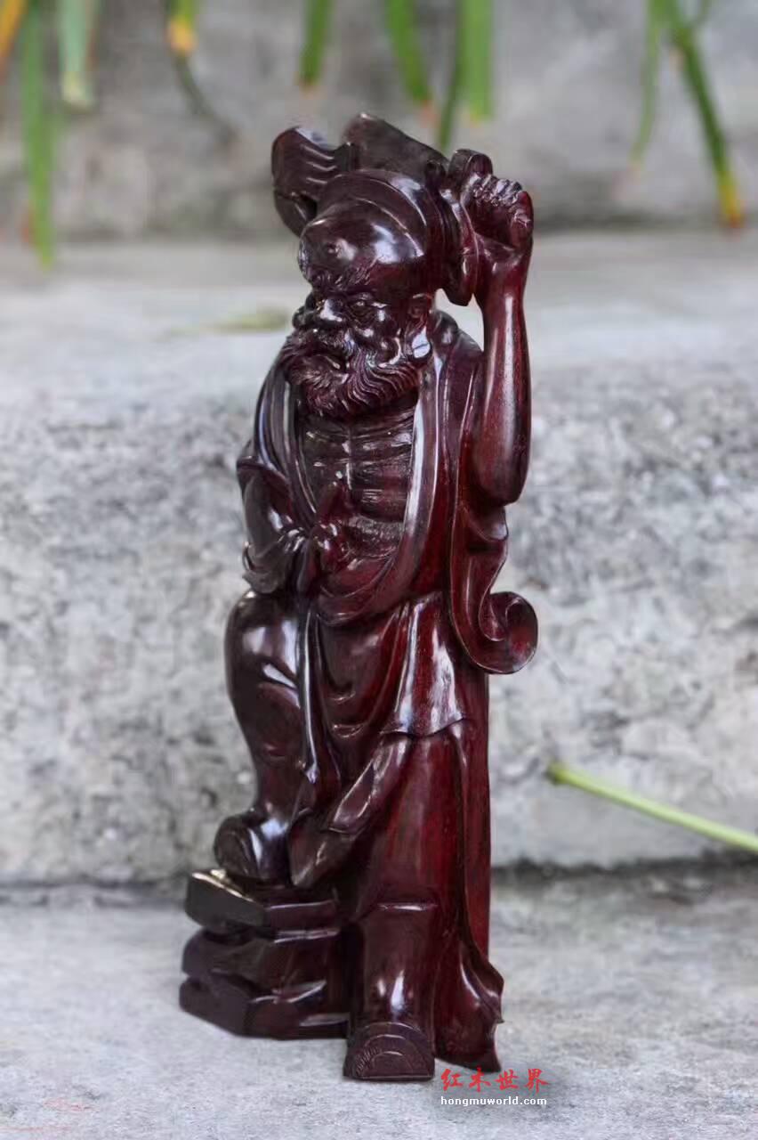 小叶紫檀小摆件《钟馗》 精工雕刻工艺精湛镇宅辟邪-5