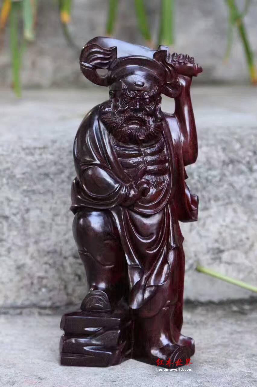 小叶紫檀小摆件《钟馗》 精工雕刻工艺精湛镇宅辟邪-6