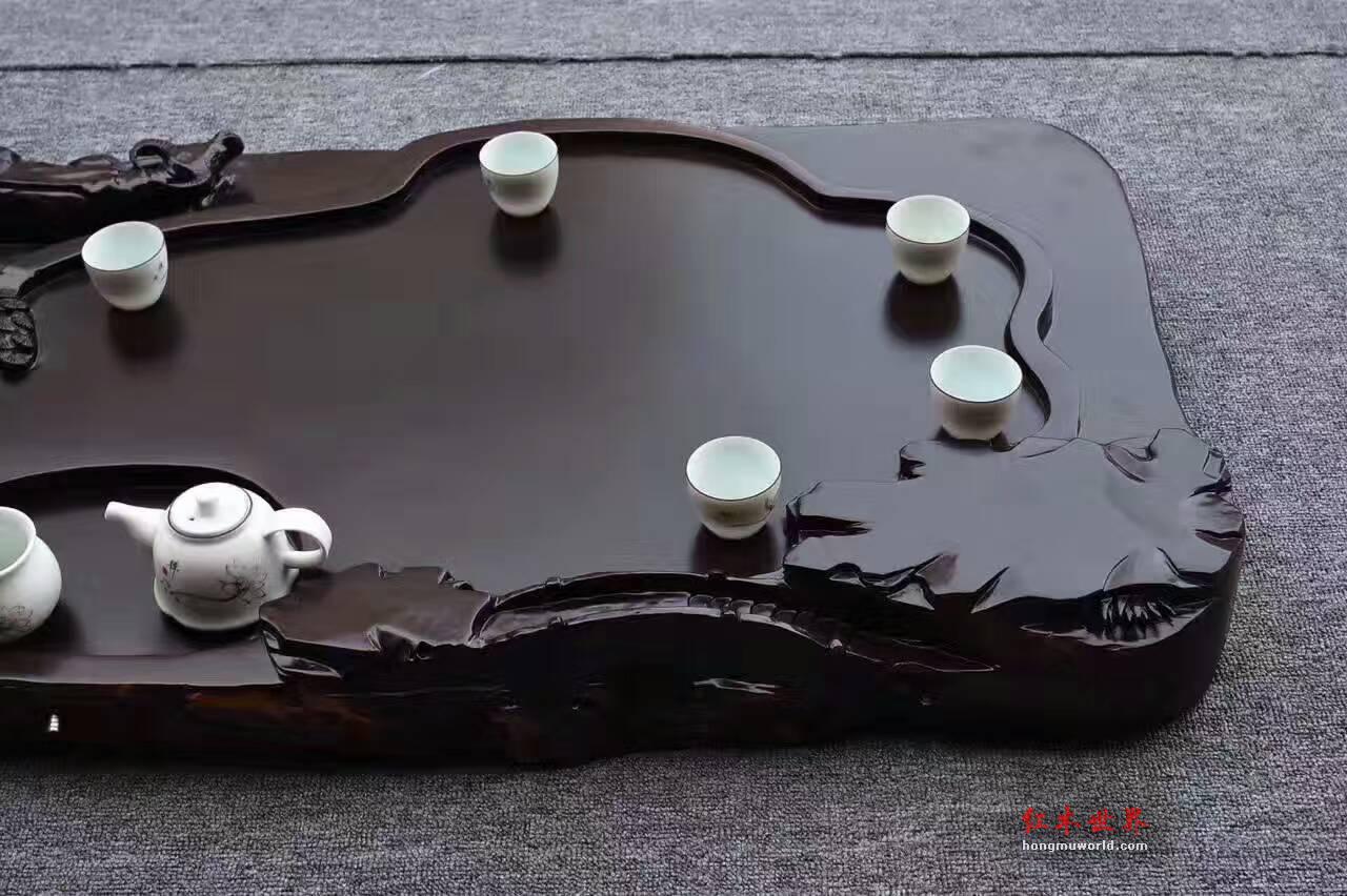 黑檀茶盘《牧归》天然纹理简约设计环保清漆古朴优雅-4