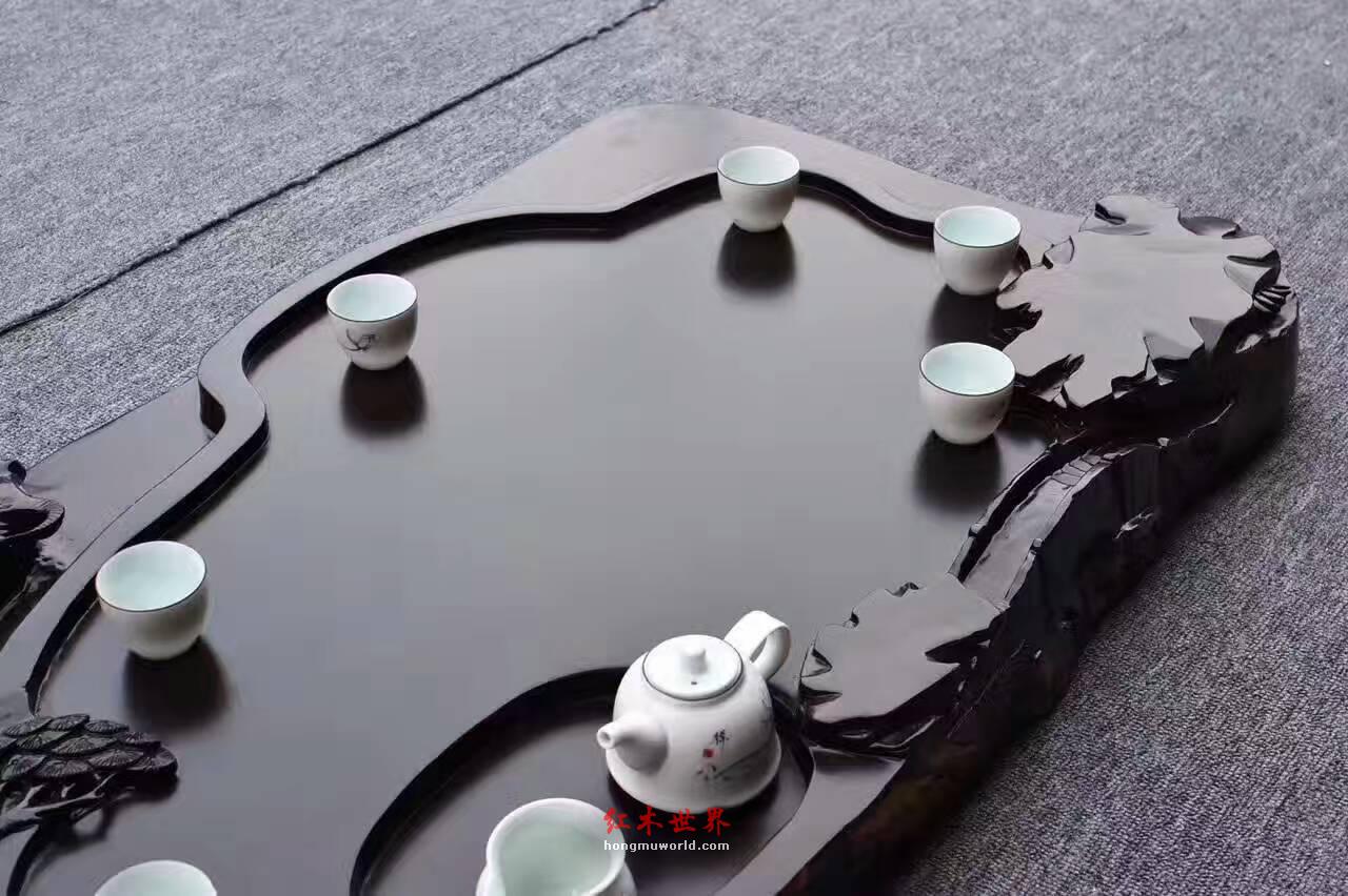黑檀茶盘《牧归》天然纹理简约设计环保清漆古朴优雅-7