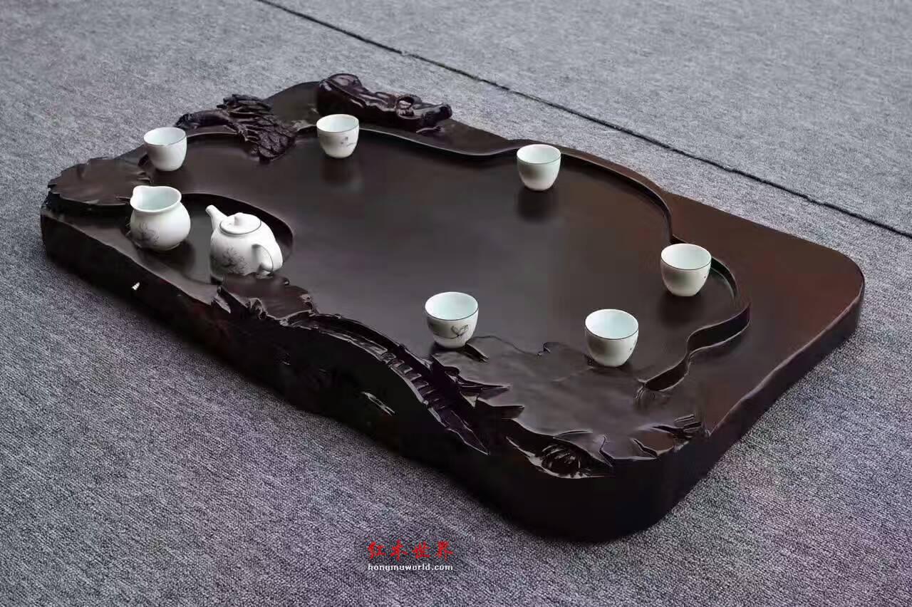 黑檀茶盘《牧归》天然纹理简约设计环保清漆古朴优雅-8
