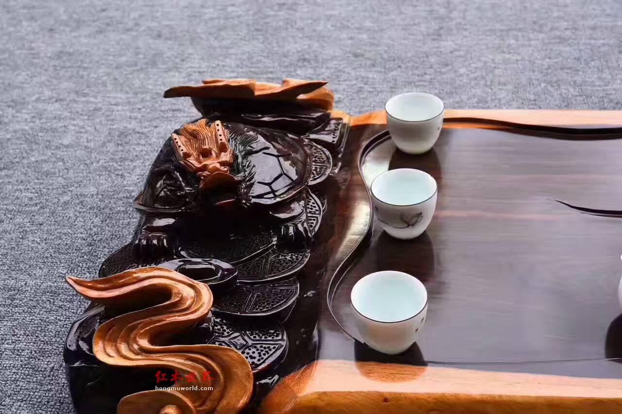 黑檀茶盘《万寿龙龟》低调淡雅适合商务送礼过家具自用-2