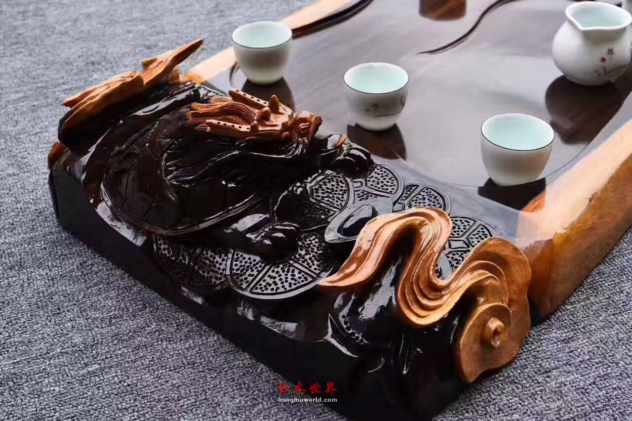 黑檀茶盘《万寿龙龟》低调淡雅适合商务送礼过家具自用-5
