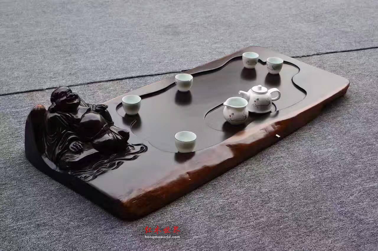 黑檀茶盘《笑口常开》 大气典雅朋友聚会好伴侣-6