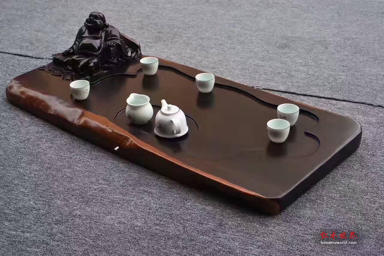 黑檀茶盘《笑口常开》 大气典雅朋友聚会好伴侣-7