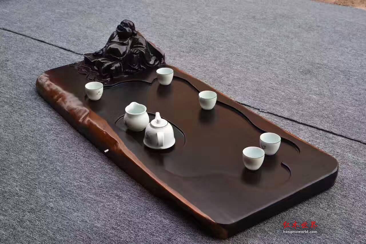 黑檀茶盘《笑口常开》 大气典雅朋友聚会好伴侣-8