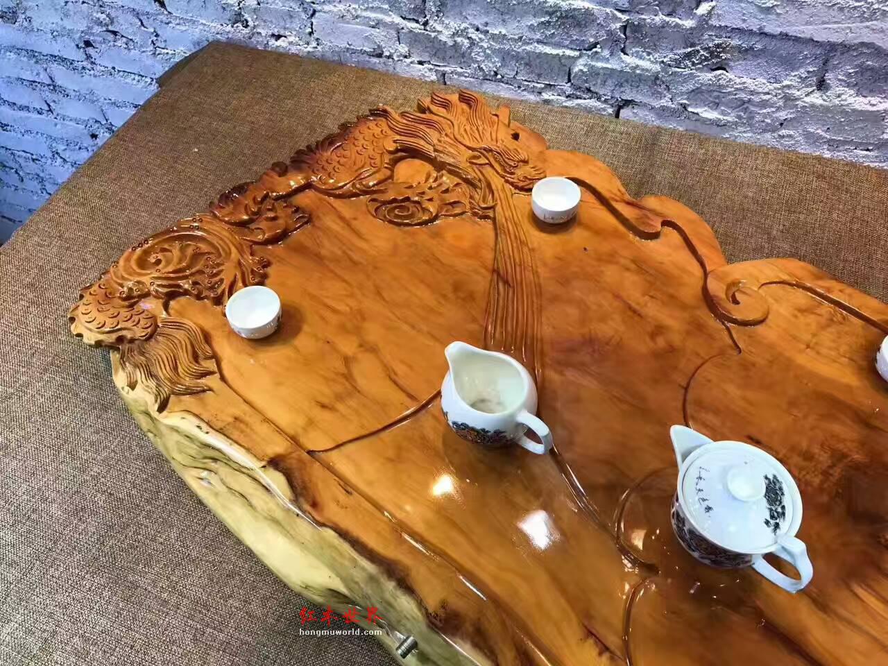 红豆杉茶盘《龙行天下》适合商务送礼过家具自用-6