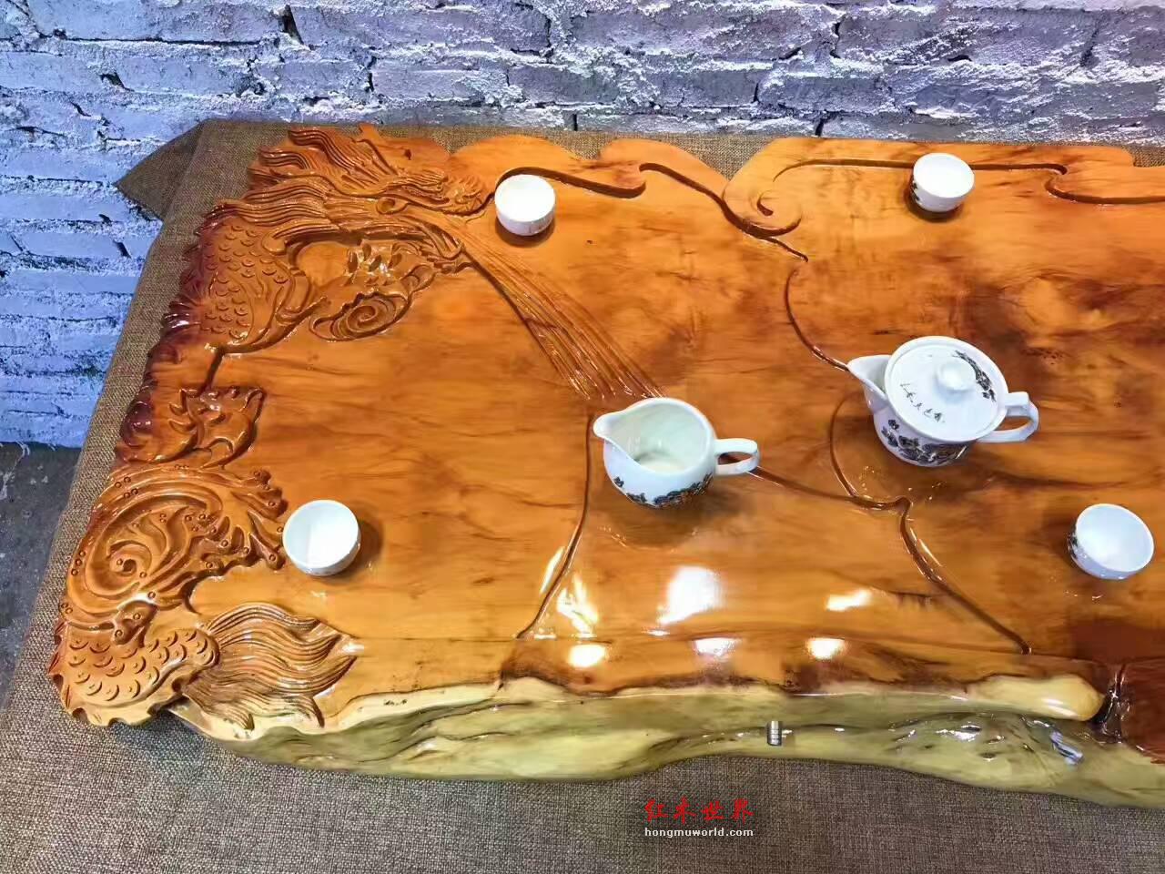 红豆杉茶盘《龙行天下》适合商务送礼过家具自用-8