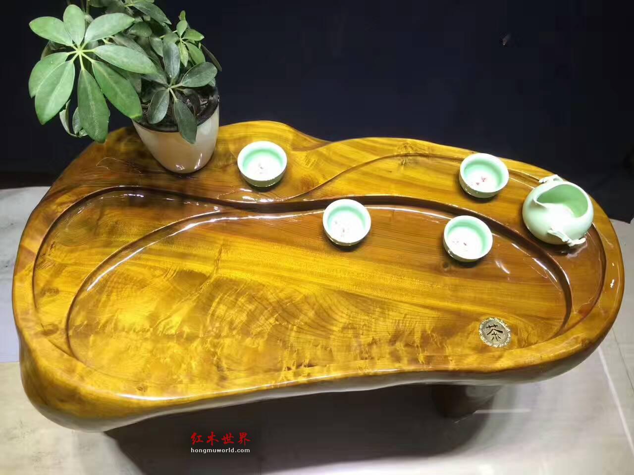 金丝楠木小型茶台 厚重古朴把自然带回家-2