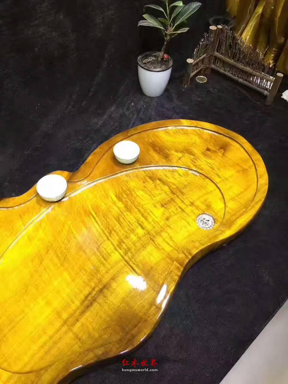 金丝楠木茶盘造型流畅随行优雅大气 提升格调-8