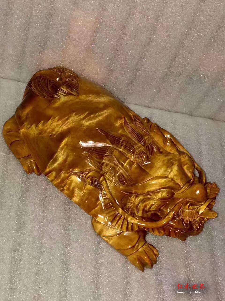 小叶桢楠工艺品《龙龟》雕工细致颜色漂亮可做镇宅摆件-3
