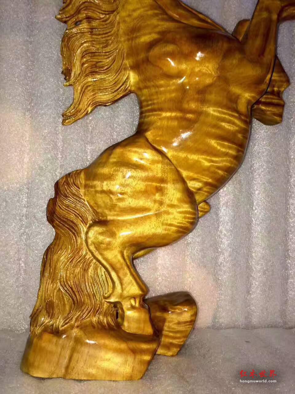小叶桢楠工艺品《立马发财》雕工精致创意造型送礼首选-2