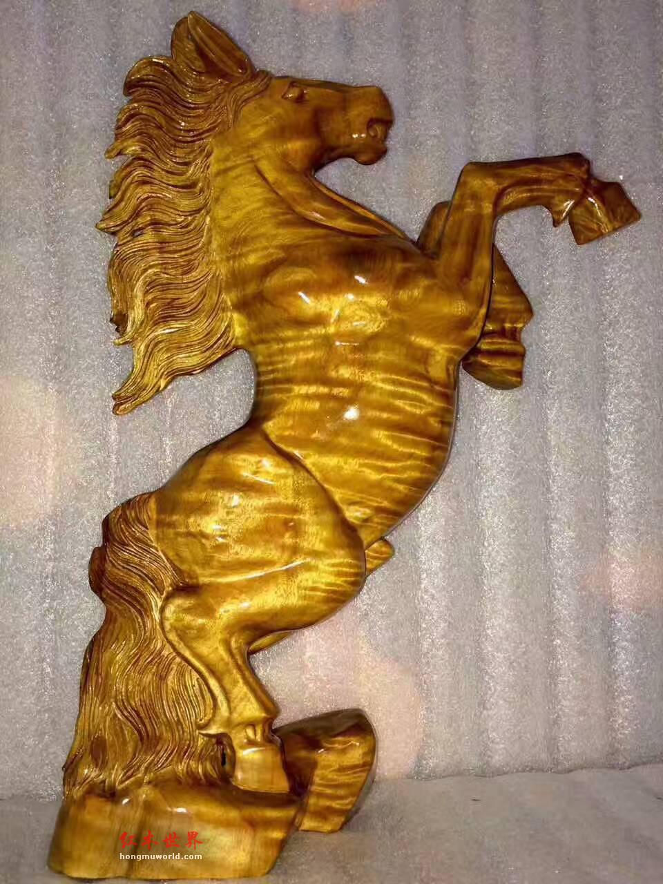 小叶桢楠工艺品《立马发财》雕工精致创意造型送礼首选-3