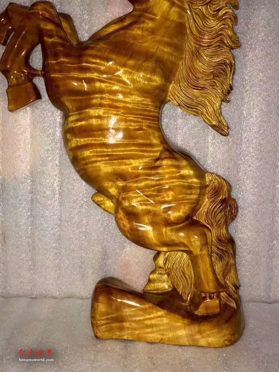 小叶桢楠工艺品《立马发财》雕工精致创意造型送礼首选-7