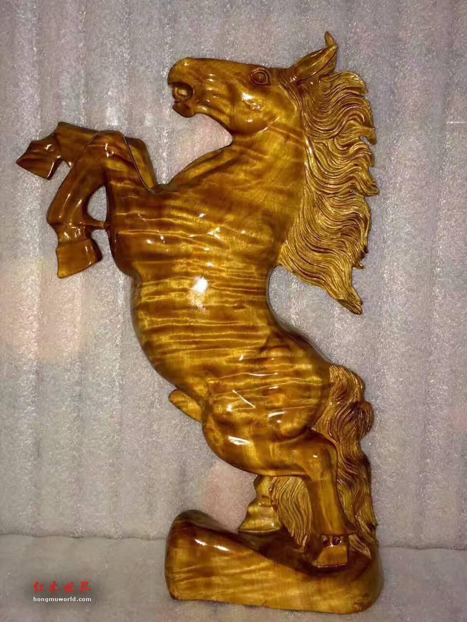 小叶桢楠工艺品《立马发财》雕工精致创意造型送礼首选-6