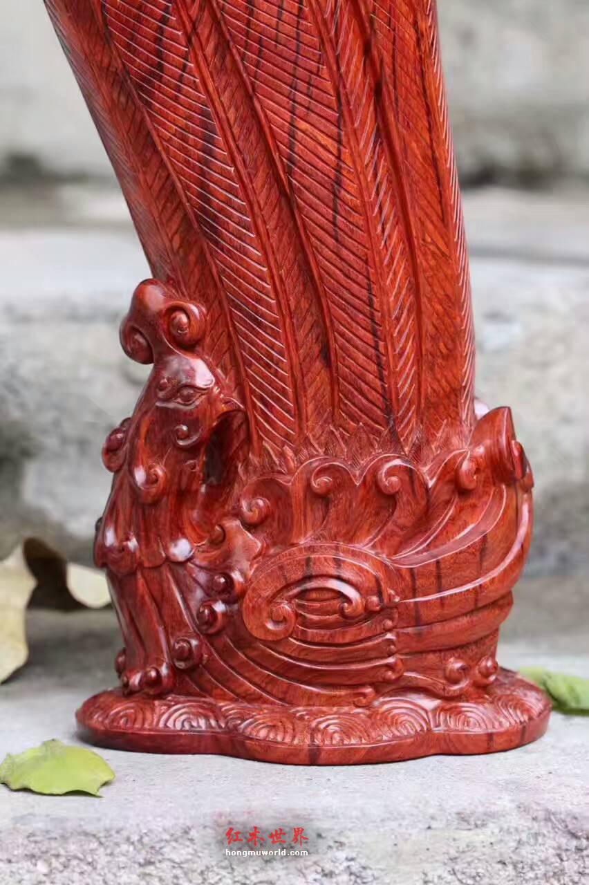 印度小叶紫檀《凤杯》可当笔筒 雕工极其精美难得珍品-3