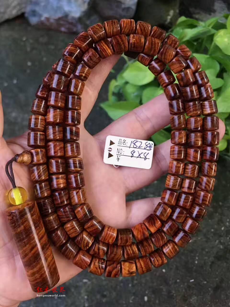 精品海黄8*8*108手串 线条流畅自然超清晰虎皮纹-2