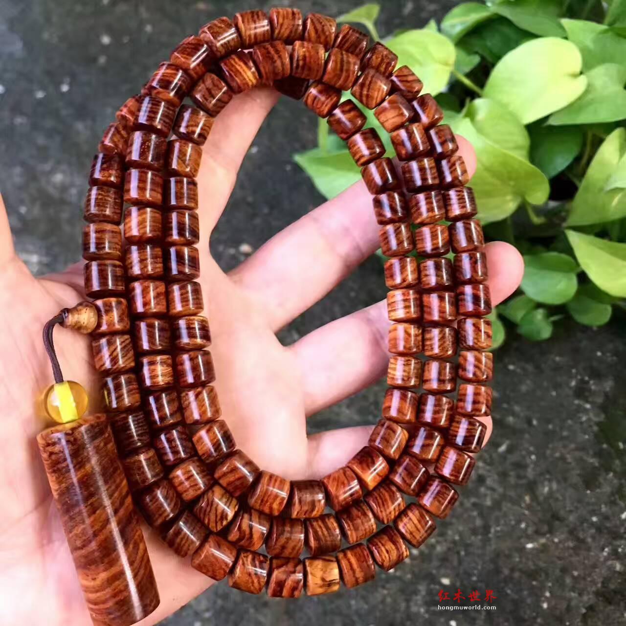 精品海黄8*8*108手串 线条流畅自然超清晰虎皮纹-4