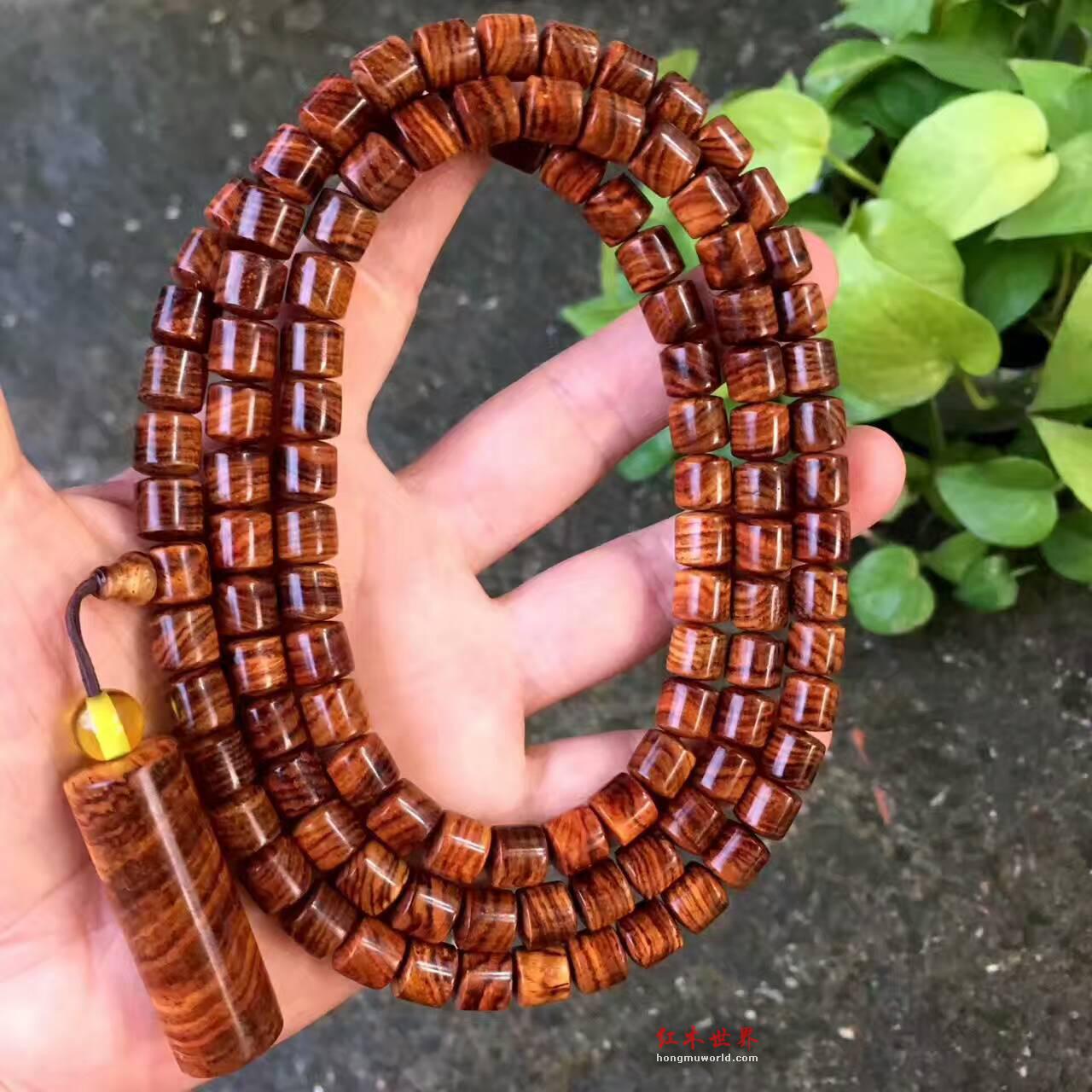 精品海黄8*8*108手串 线条流畅自然超清晰虎皮纹-7