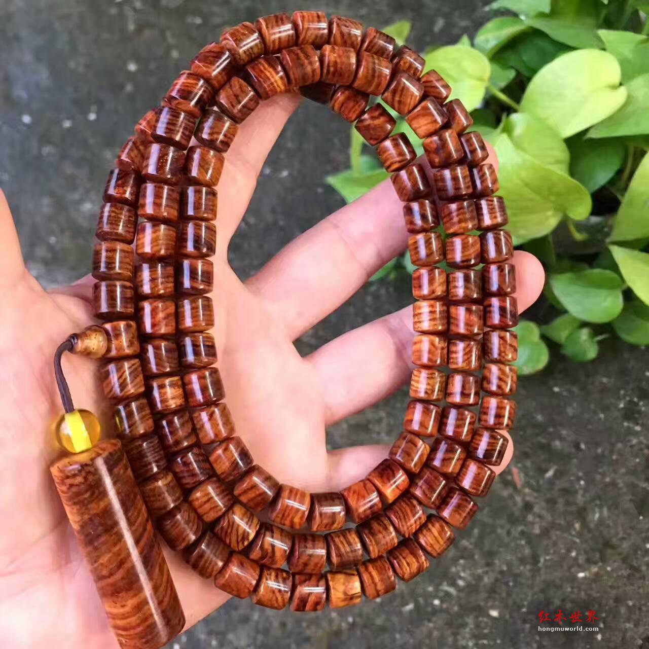 精品海黄8*8*108手串 线条流畅自然超清晰虎皮纹-9