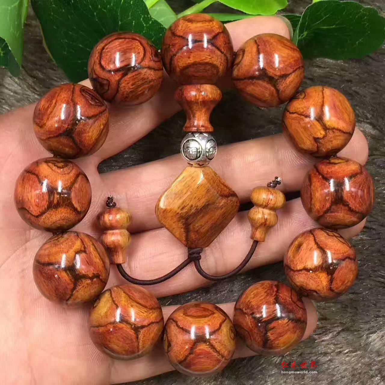 海黄X纹眼睛鬼脸2.0手串 黄金底色典雅气质纹路整齐-2