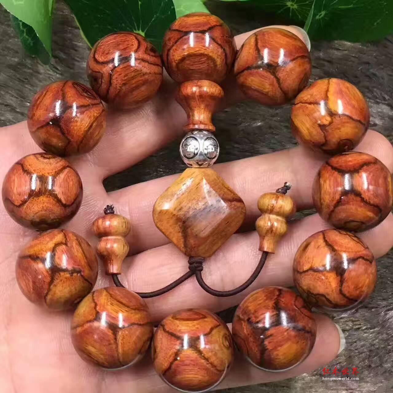 海黄X纹眼睛鬼脸2.0手串 黄金底色典雅气质纹路整齐-6