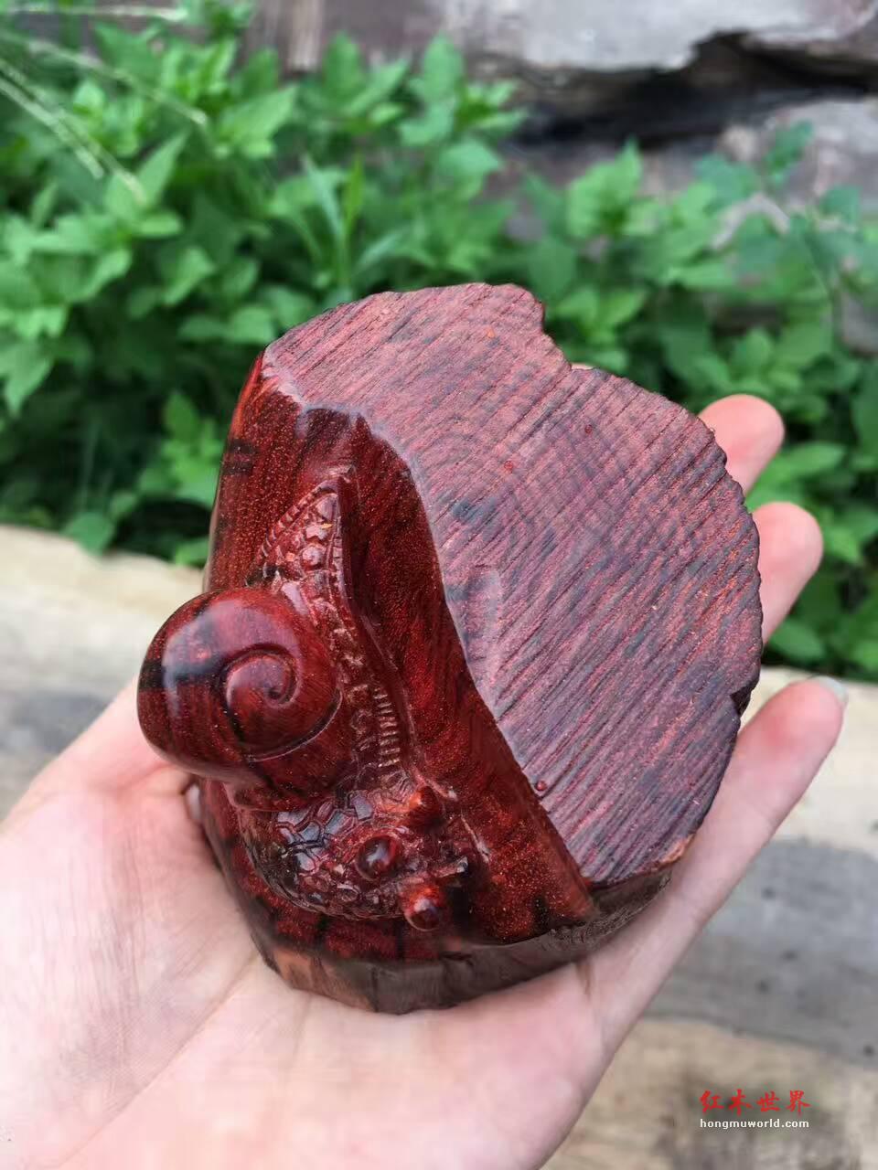 小叶紫檀工艺品《牛气爆棚》 雕工精美-5