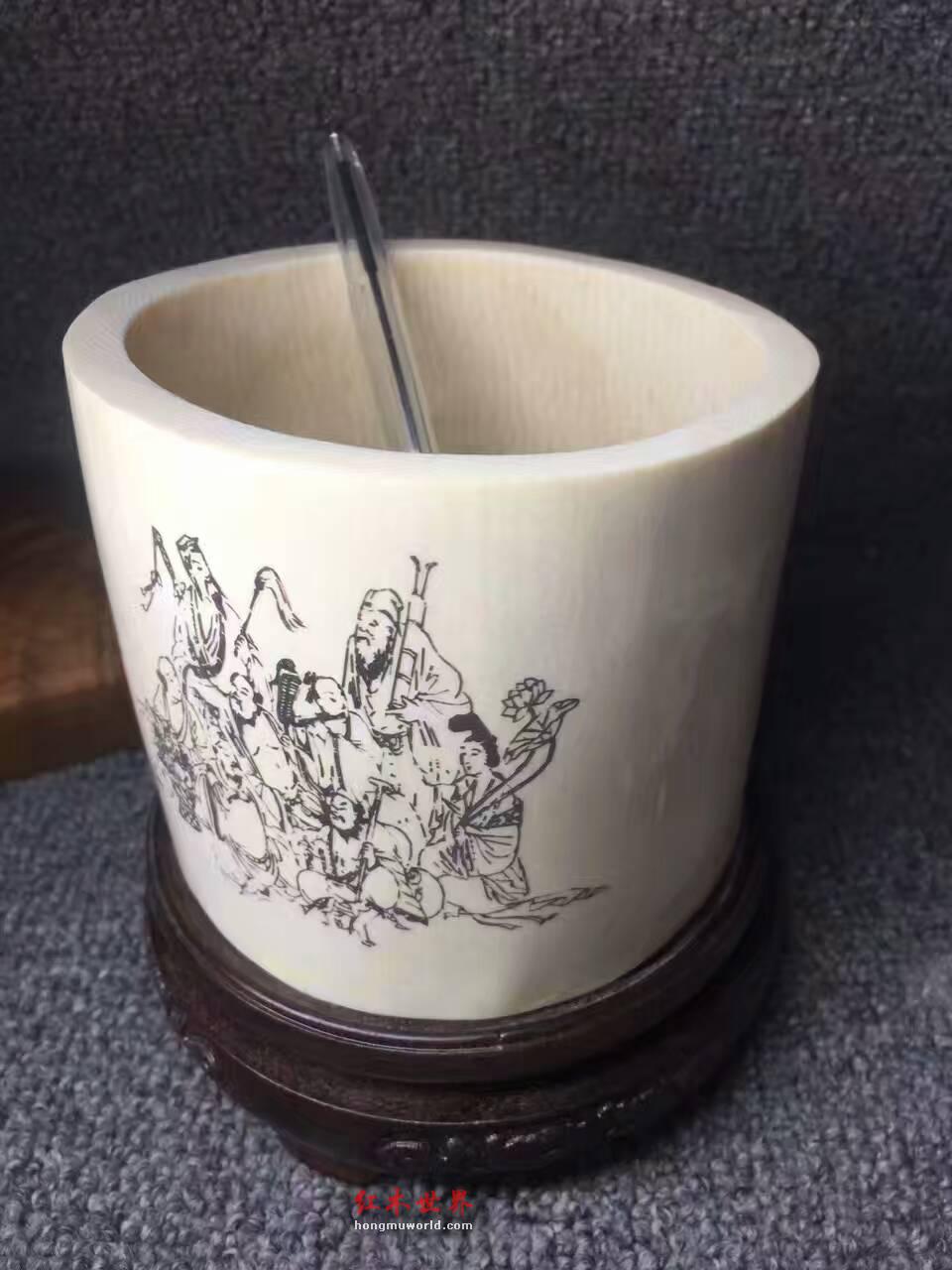 满纹笔筒 《八仙过海》 送礼佳品-3