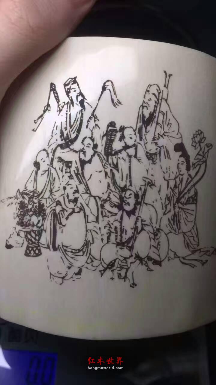 满纹笔筒 《八仙过海》 送礼佳品-8